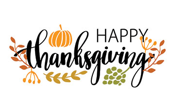 Graphic with Happy Thanksgiving Text