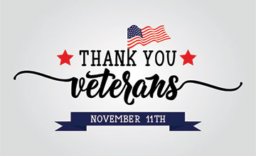 Graphic with Thank You Veterans Text