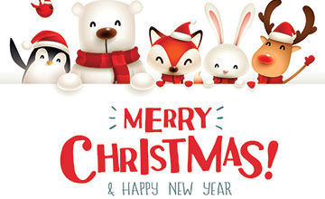 Graphic with Merry Christmas and Happy New Year Text