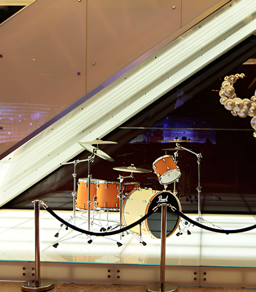 Image of Hard Rock Hotel Panama Rock History Drum Display