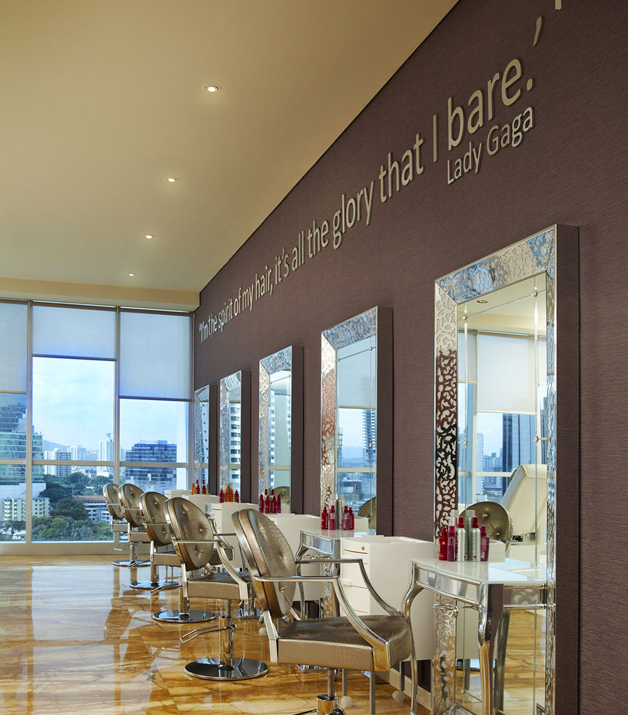 Hard Rock Hotel Panama Salon featuring Lady Gaga quote - I'm the spirit of my hair, it's all the glory that I bare.