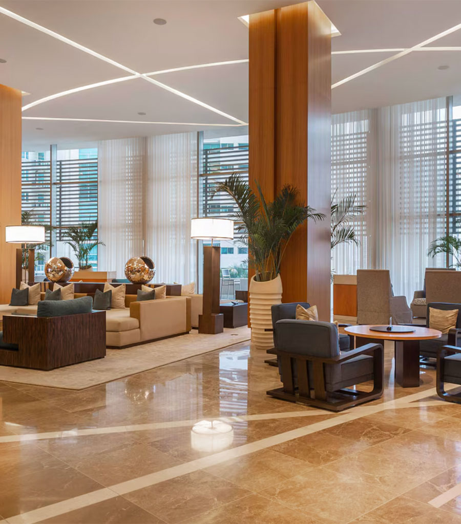JW Marriott Panama Lobby featuring earth tone colors