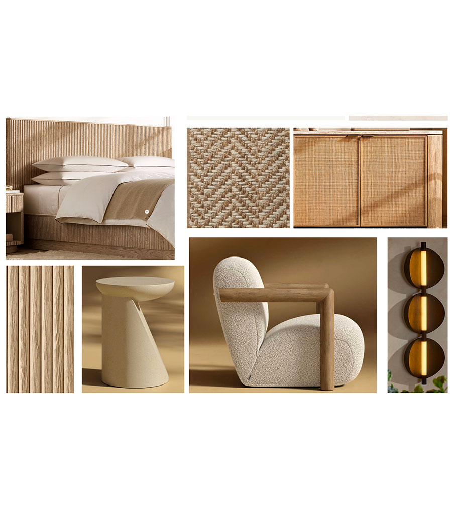 Various Punta Chame Beach Club Furnishings in earth tone colors